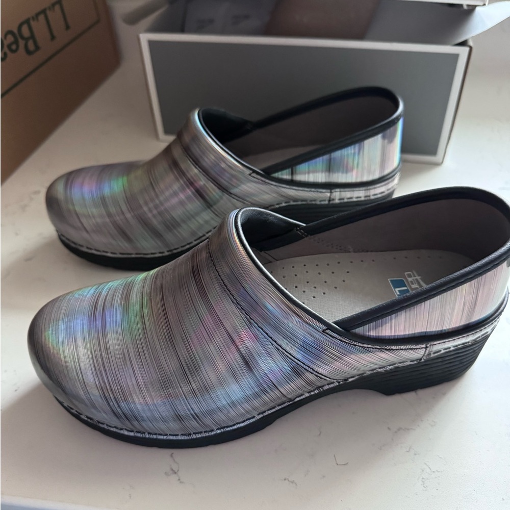 Dansko Iridescent Multicolor Slip-On Clogs